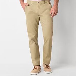 St. John's Bay Stretch Temp Flex Mens Straight Fit Flat Front Pant 42x32